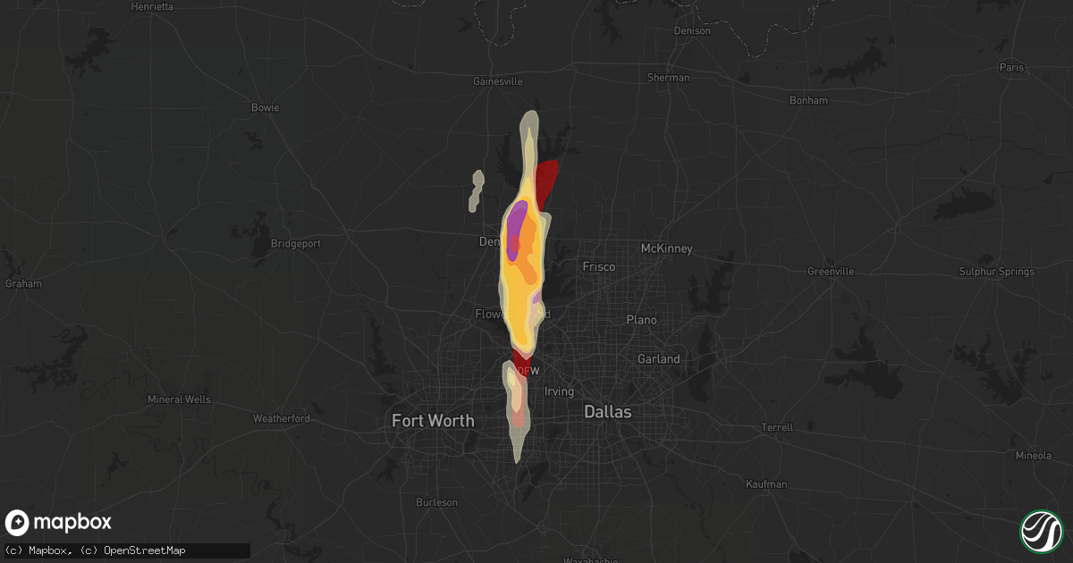Hail map in Lake Dallas, TX on May 29, 2013