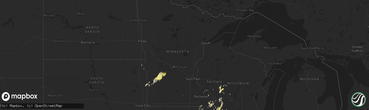 Hail map in Minnesota on May 29, 2013