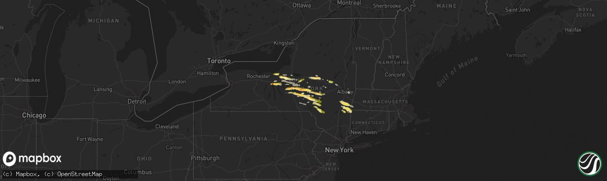 Hail map in New York on May 29, 2013