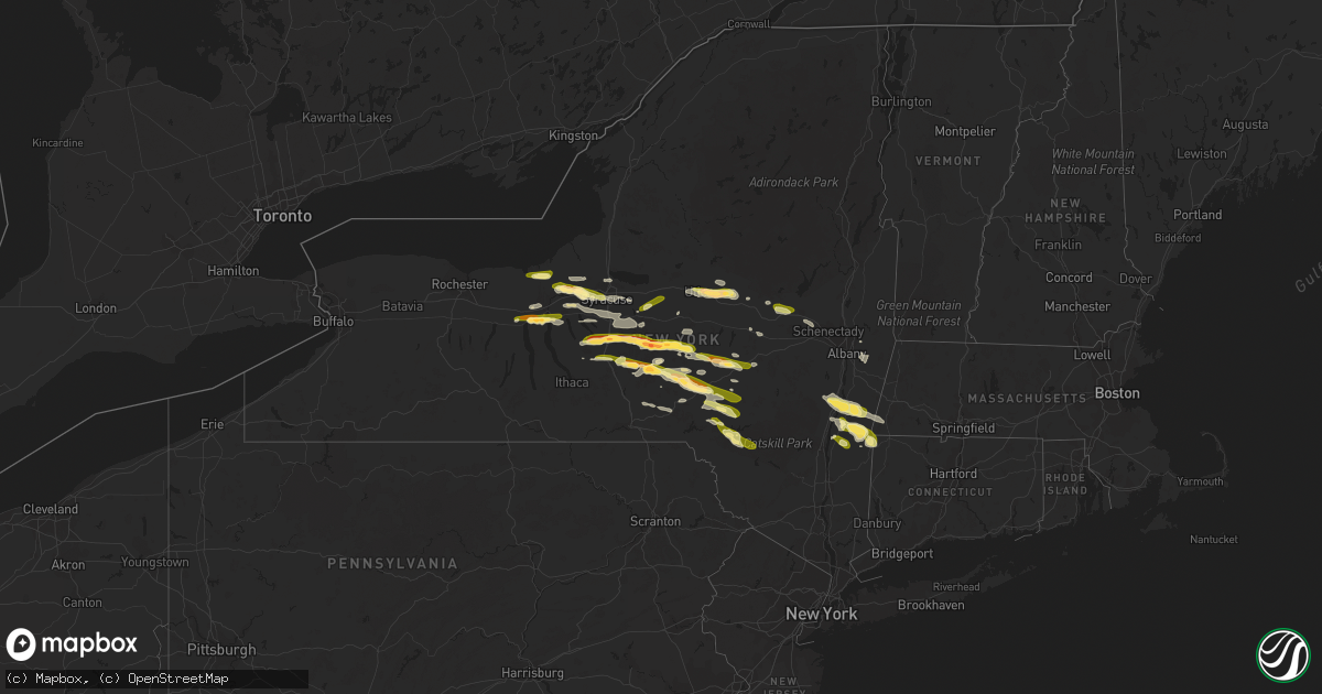 Hail map in New York on May 29, 2013