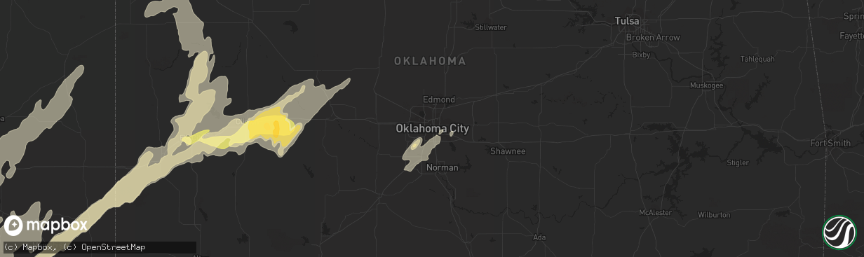 Hail map in Oklahoma City, OK on May 29, 2013