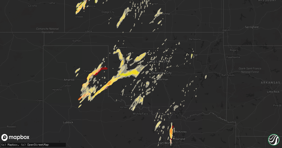 Hail map in Oklahoma on May 29, 2013