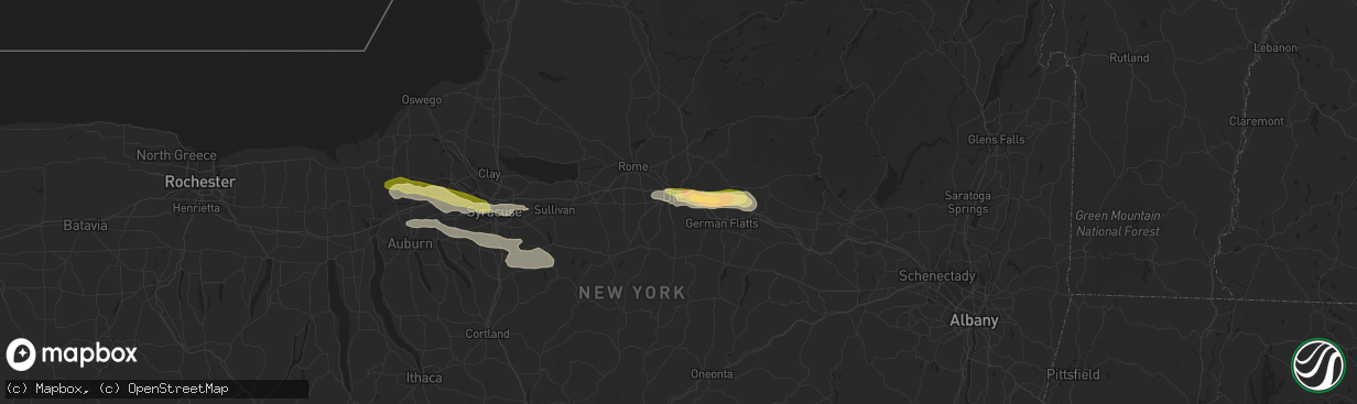 Hail map in Utica, NY on May 29, 2013