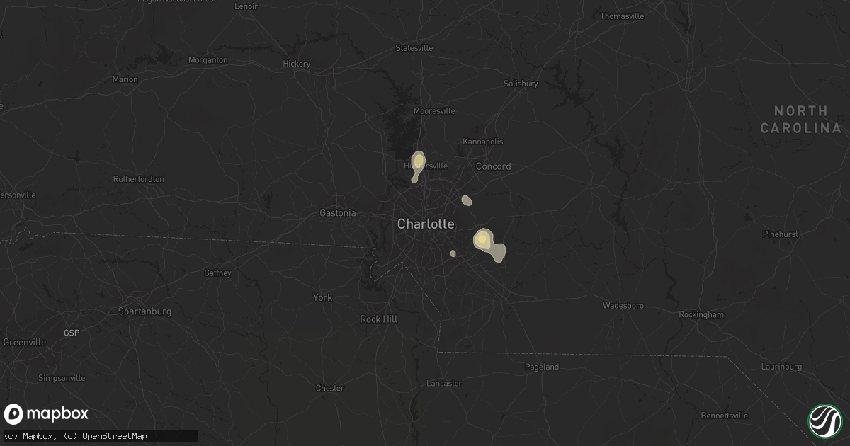Hail map in Charlotte, NC on May 29, 2014