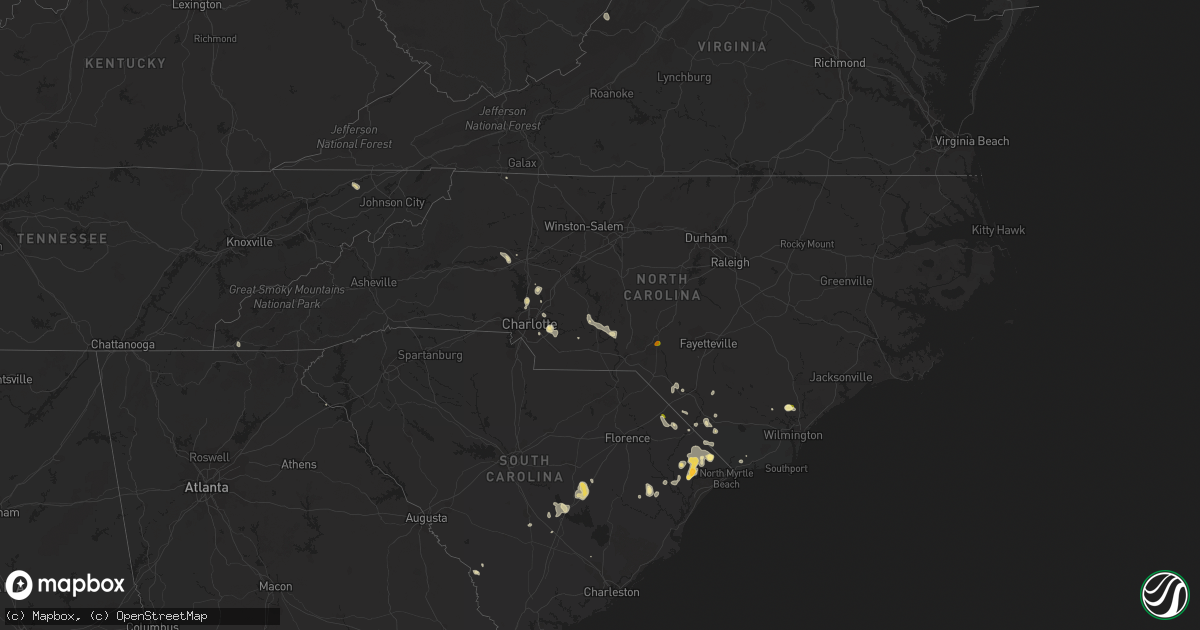 Hail map in North Carolina on May 29, 2014