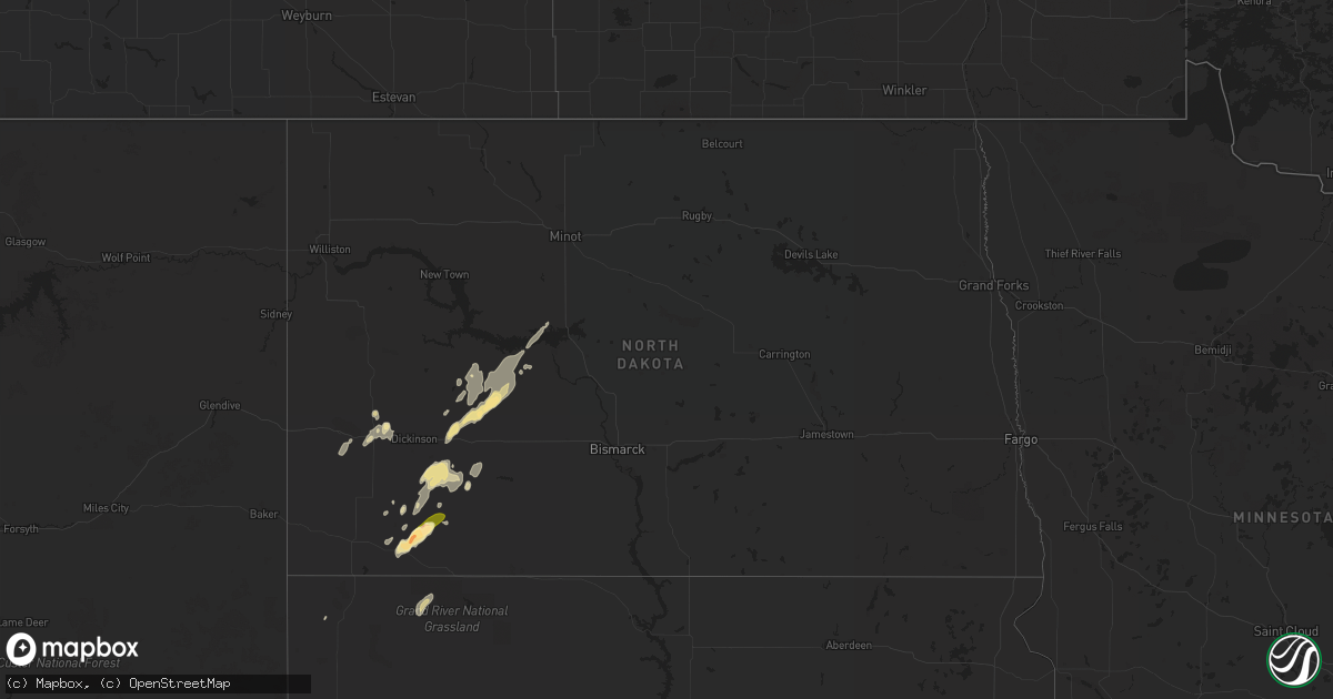 Hail map in North Dakota on May 29, 2014