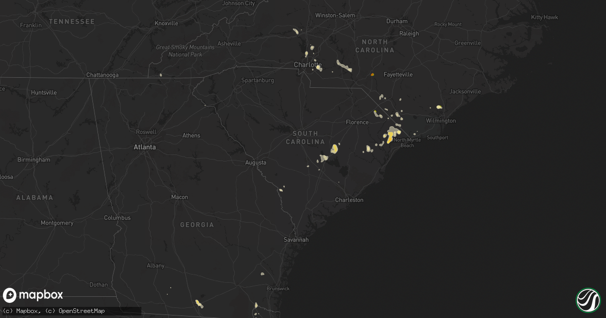 Hail map in South Carolina on May 29, 2014