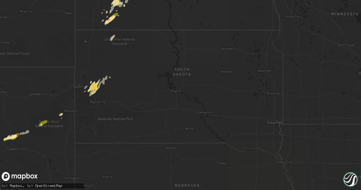 Hail map in South Dakota on May 29, 2014