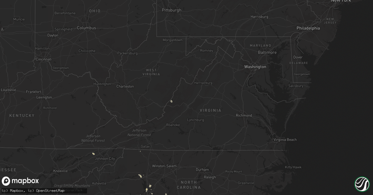 Hail map in Virginia on May 29, 2014