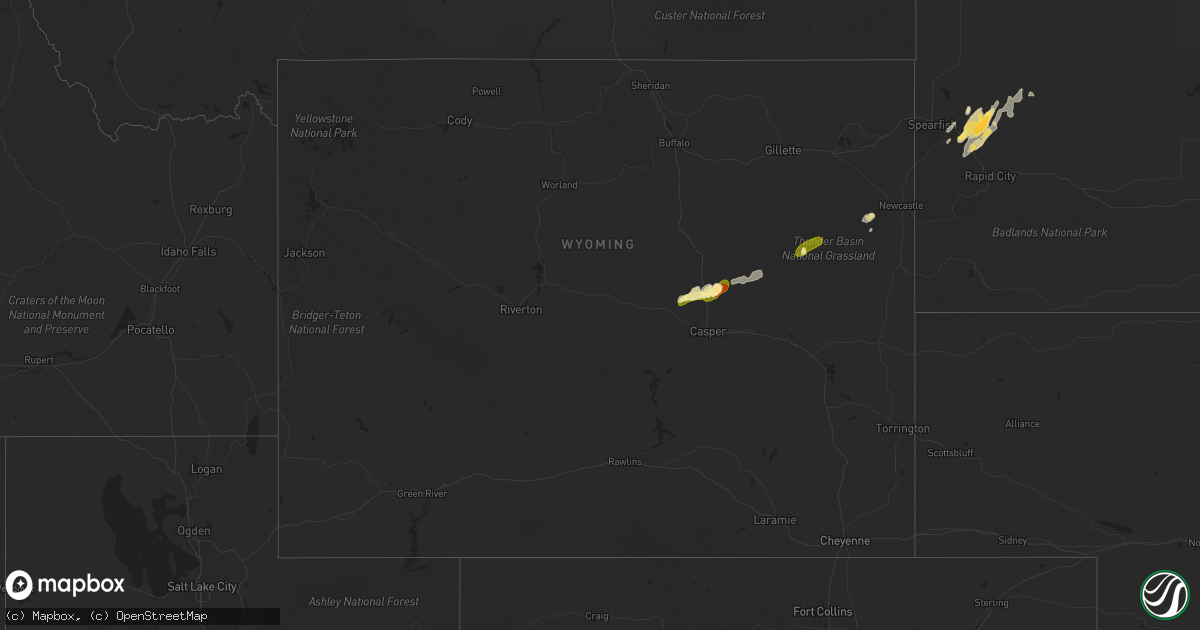 Hail map in Wyoming on May 29, 2014
