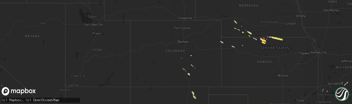 Hail map in Colorado on May 29, 2015