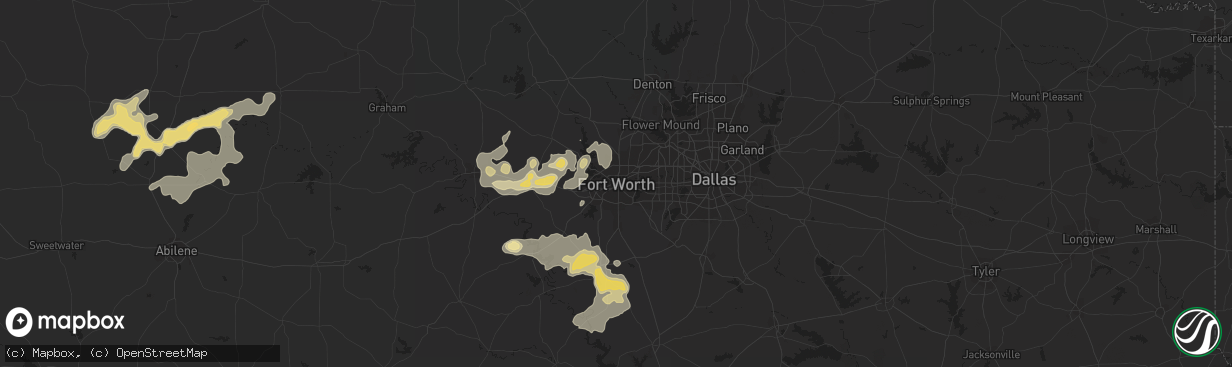 Hail map in Fort Worth, TX on May 29, 2015