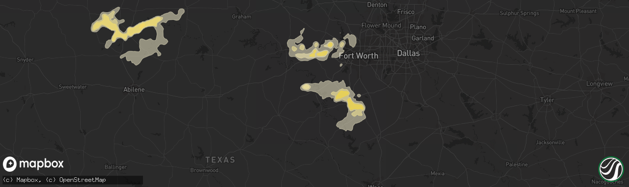 Hail map in Granbury, TX on May 29, 2015