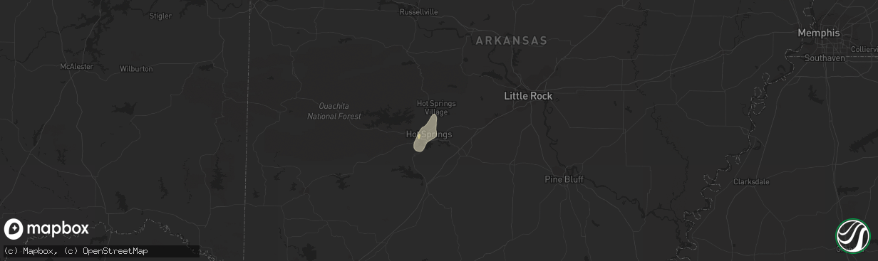 Hail map in Hot Springs National Park, AR on May 29, 2015