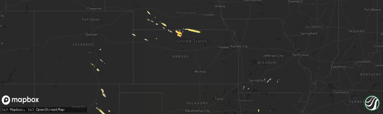 Hail map in Kansas on May 29, 2015