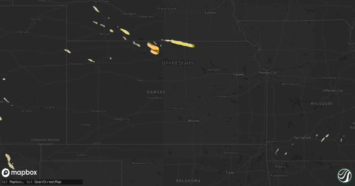 Hail map in Kansas on May 29, 2015
