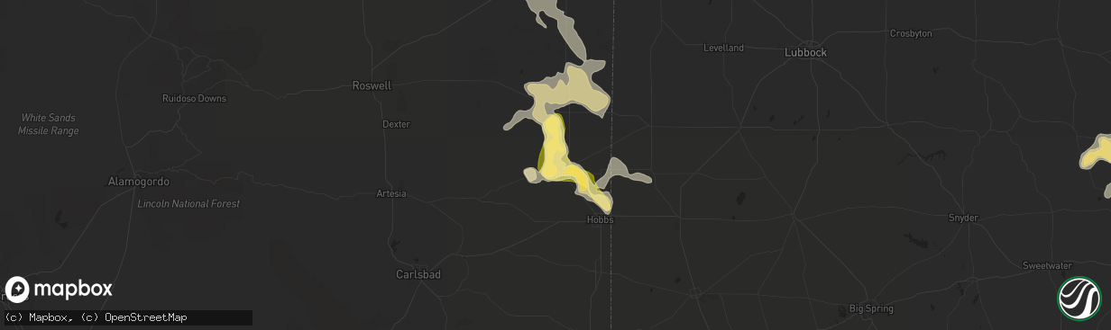 Hail map in Lovington, NM on May 29, 2015