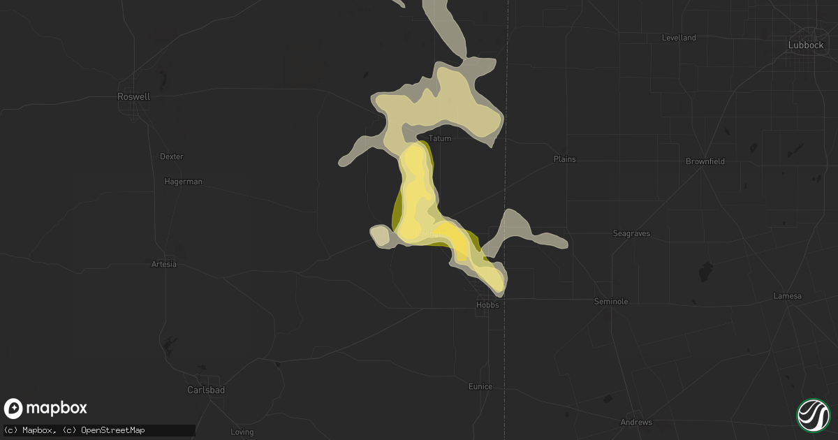 Hail map in Lovington, NM on May 29, 2015