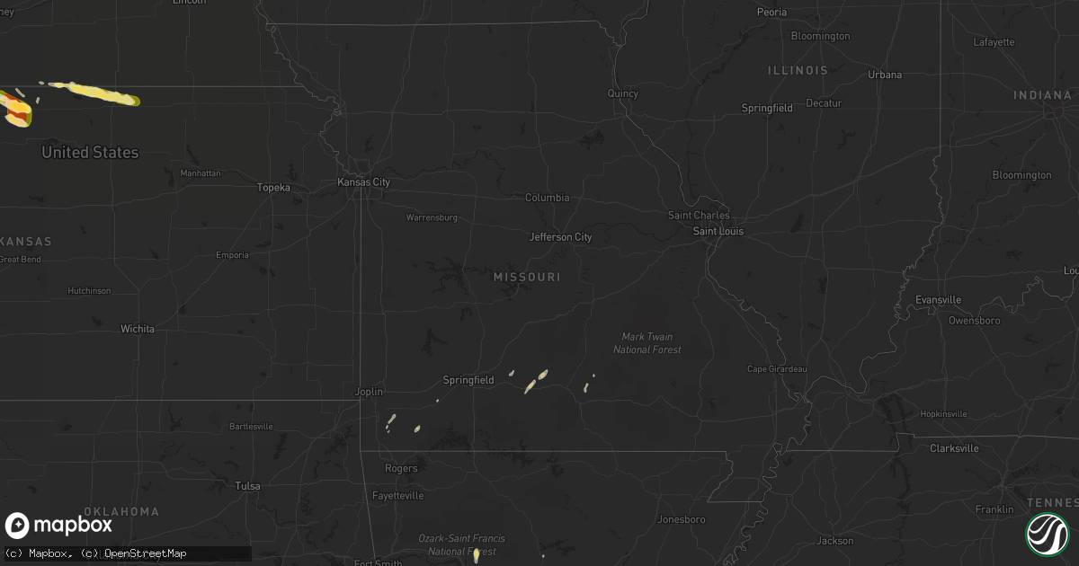 Hail map in Missouri on May 29, 2015