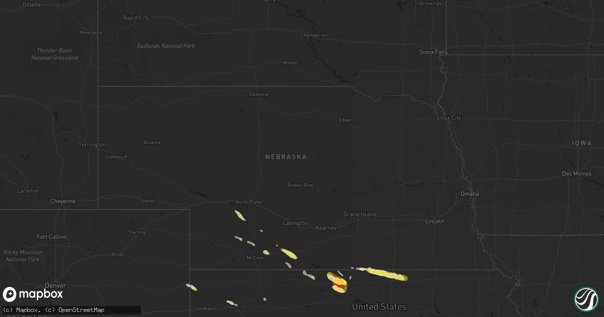Hail map in Nebraska on May 29, 2015