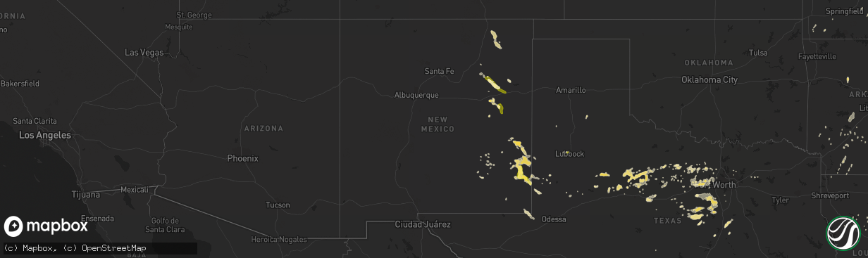 Hail map in New Mexico on May 29, 2015