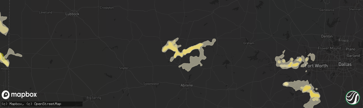 Hail map in Stamford, TX on May 29, 2015