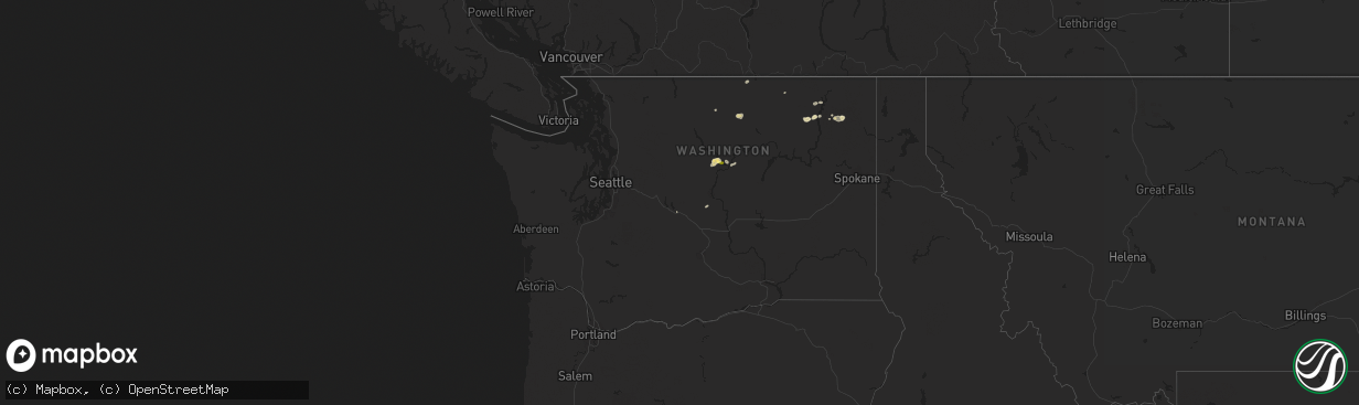 Hail map in Washington on May 29, 2015