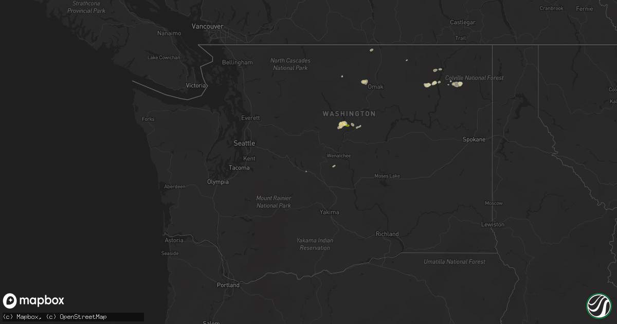 Hail map in Washington on May 29, 2015