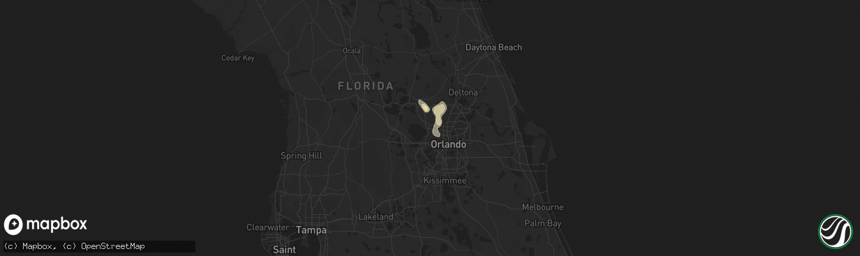 Hail map in Apopka, FL on May 29, 2016