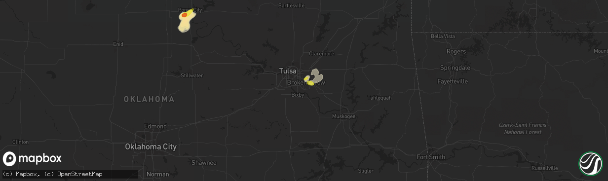 Hail map in Broken Arrow, OK on May 29, 2016