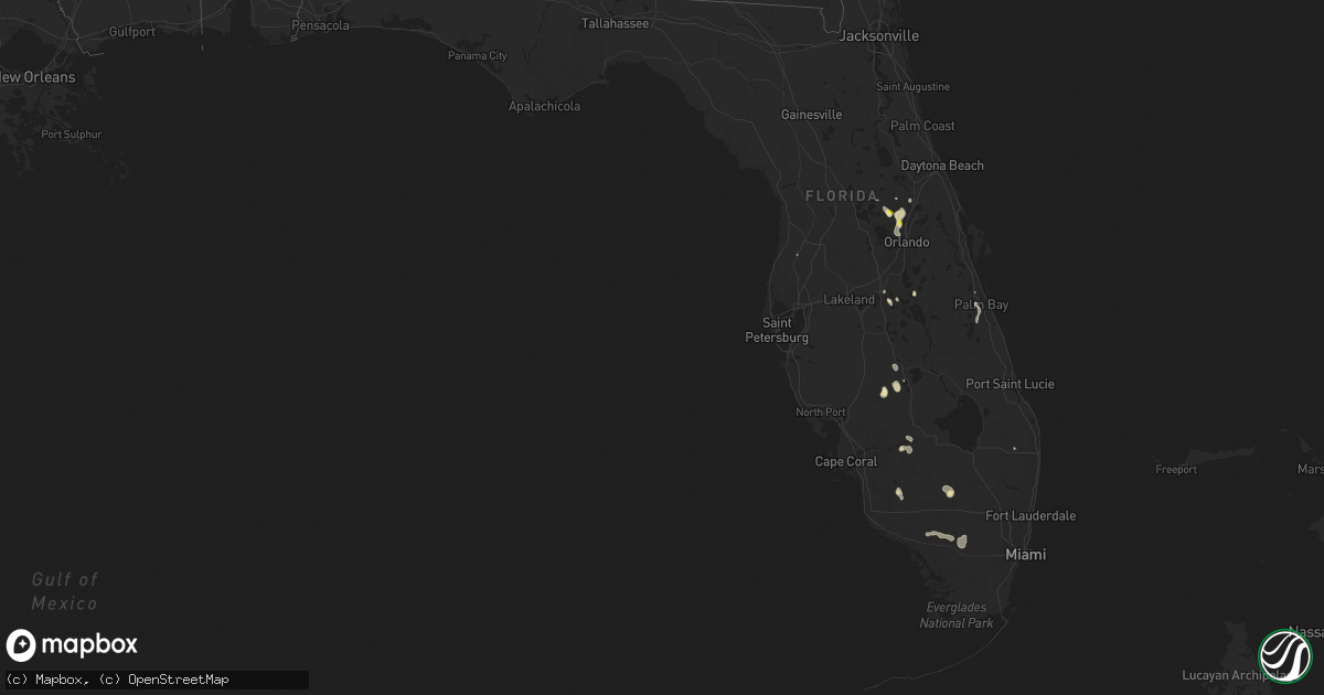 Hail map in Florida on May 29, 2016