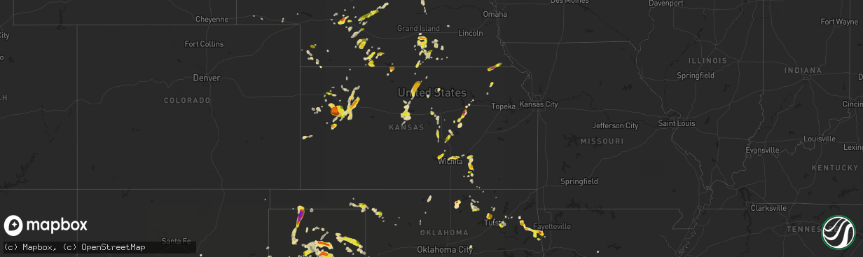 Hail map in Kansas on May 29, 2016