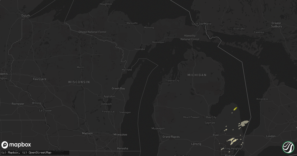 Hail map in Michigan on May 29, 2016