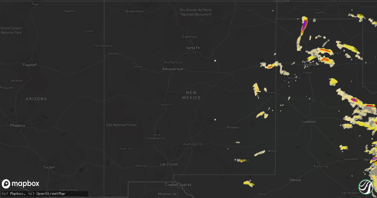 Hail map in New Mexico on May 29, 2016