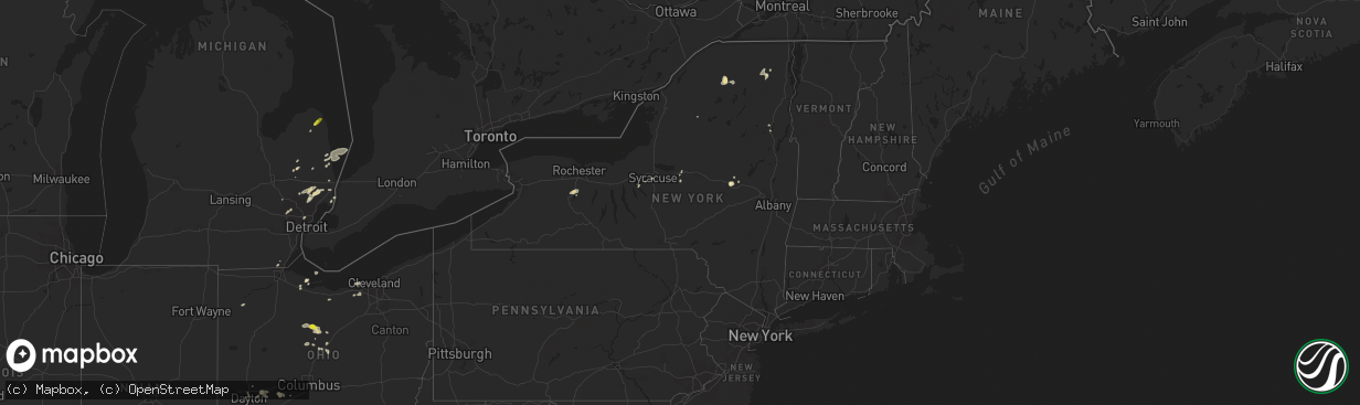 Hail map in New York on May 29, 2016