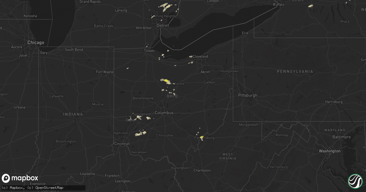Hail map in Ohio on May 29, 2016