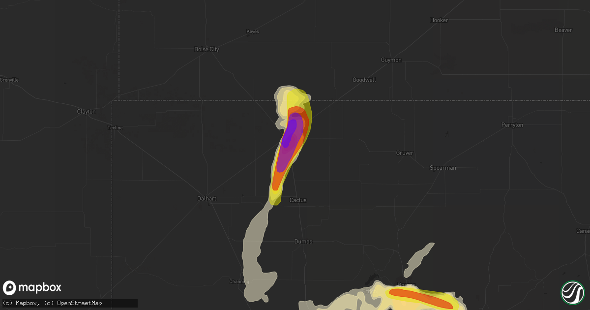 Hail map in Stratford, TX on May 29, 2016