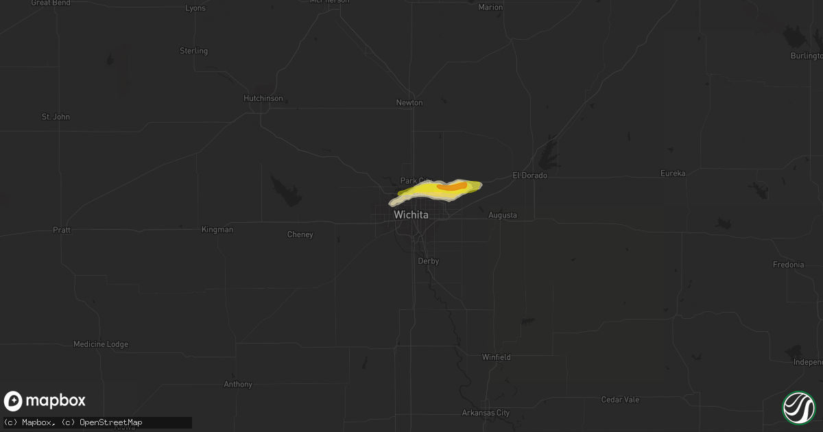 Hail map in Wichita, KS on May 29, 2016