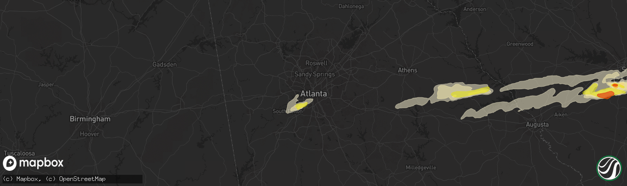 Hail map in Atlanta, GA on May 29, 2017