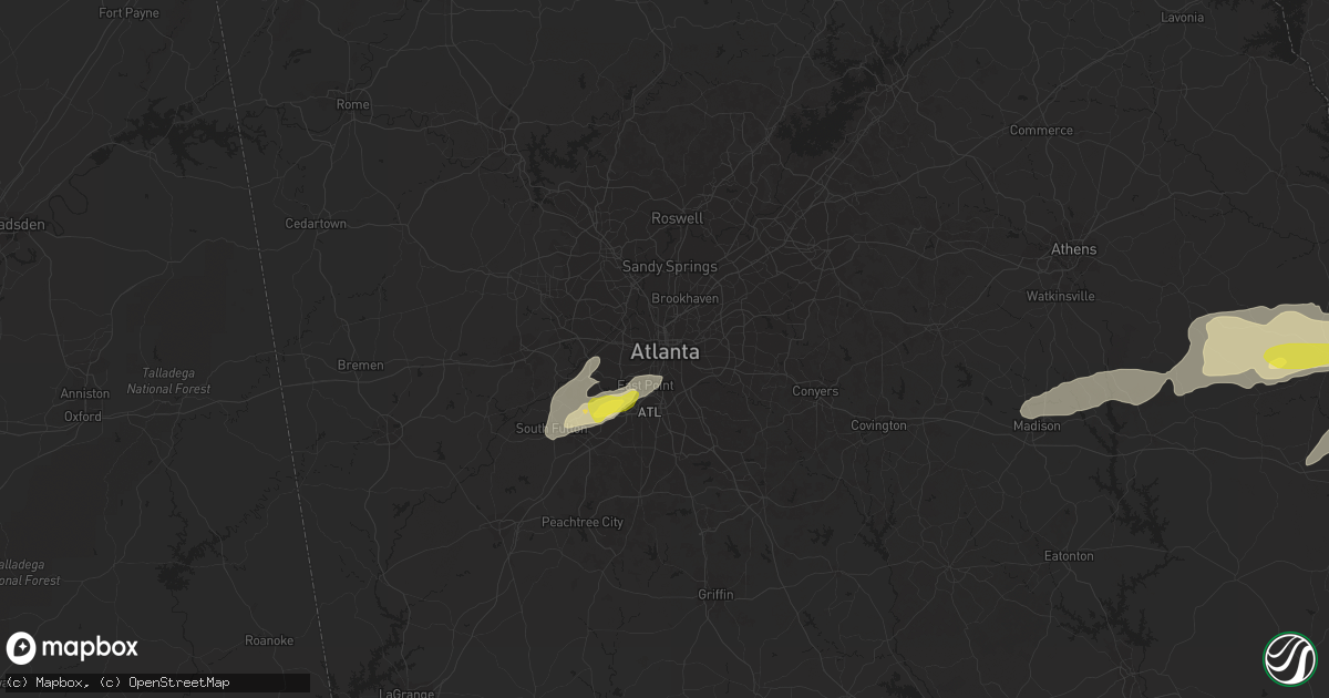 Hail map in Atlanta, GA on May 29, 2017