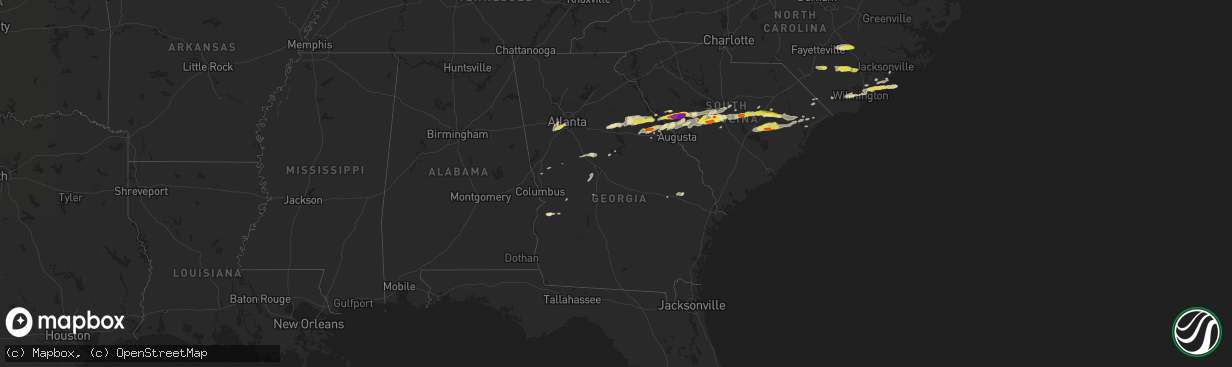 Hail map in Georgia on May 29, 2017