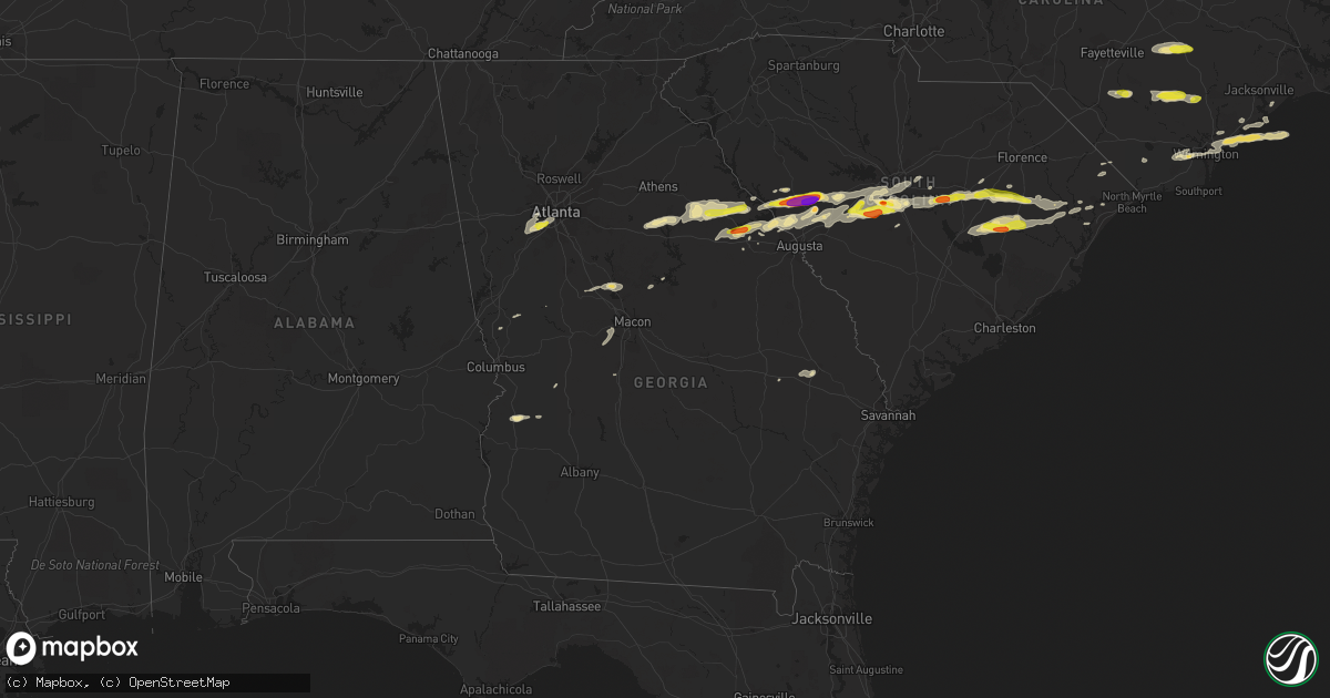 Hail map in Georgia on May 29, 2017