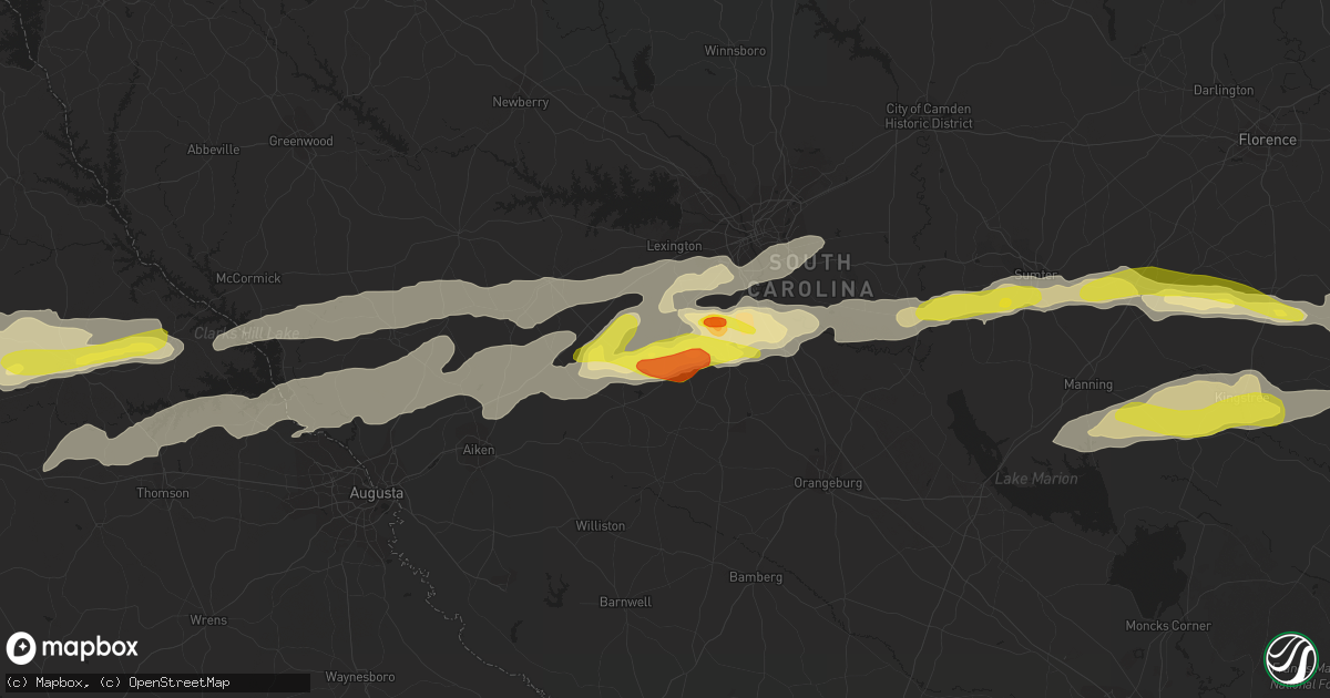 Hail map in Pelion, SC on May 29, 2017