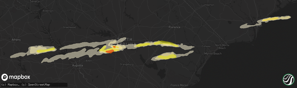 Hail map in Sumter, SC on May 29, 2017