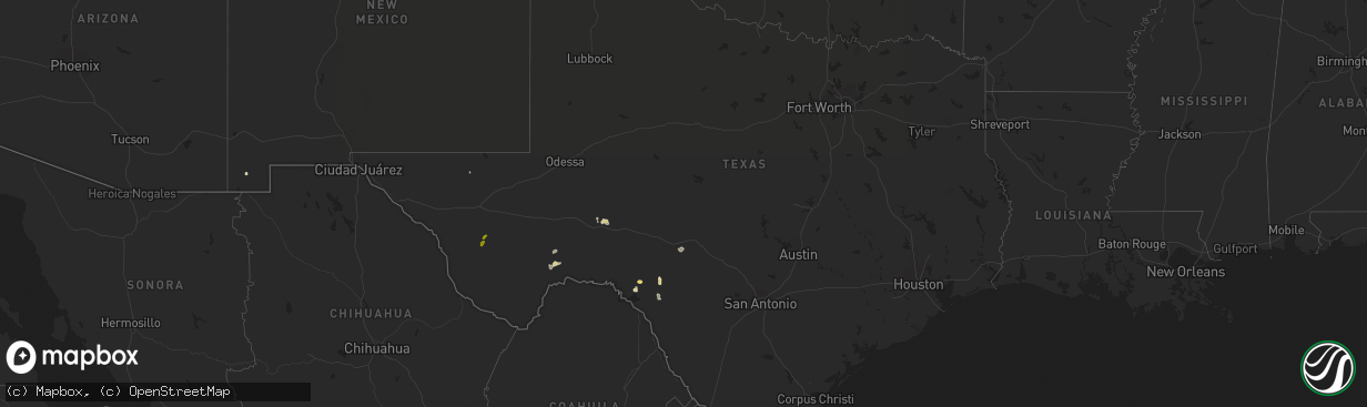 Hail map in Texas on May 29, 2017