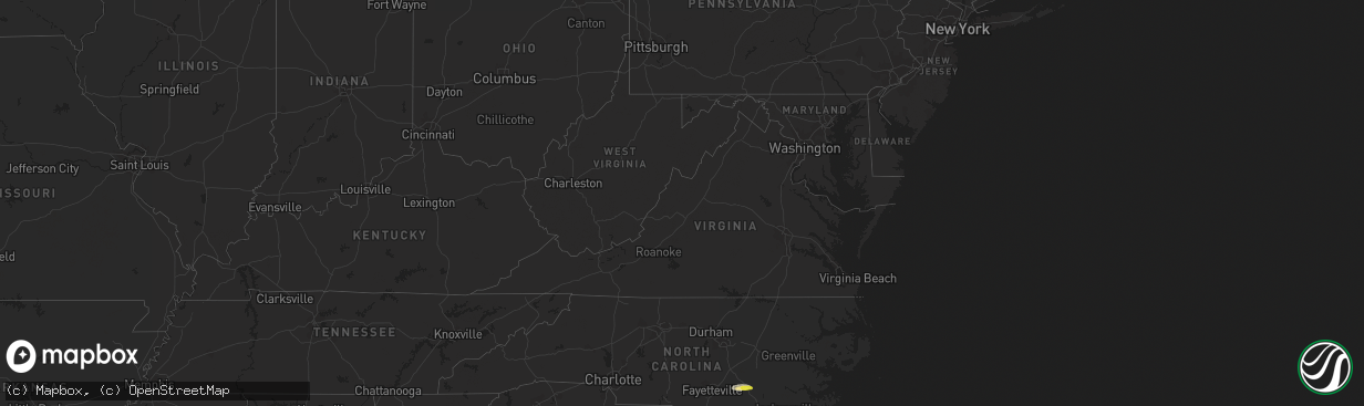 Hail map in Virginia on May 29, 2017