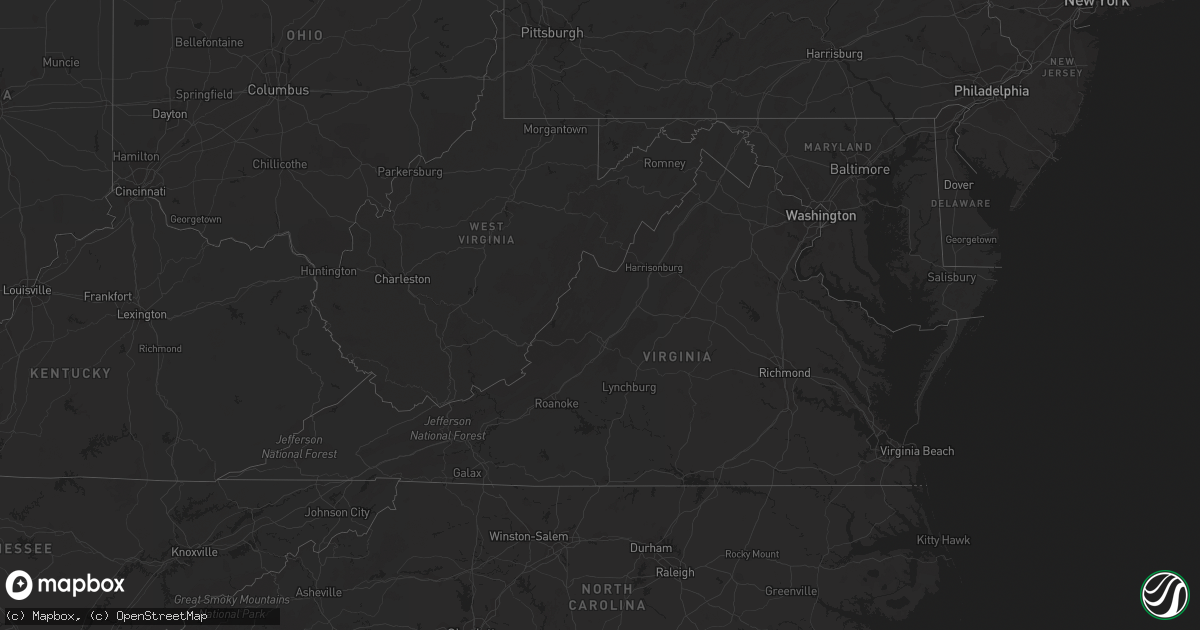 Hail map in Virginia on May 29, 2017