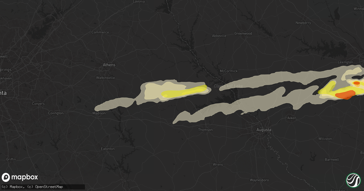 Hail map in Washington, GA on May 29, 2017