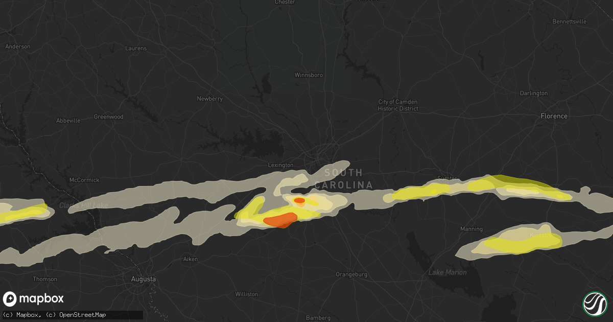 Hail map in West Columbia, SC on May 29, 2017