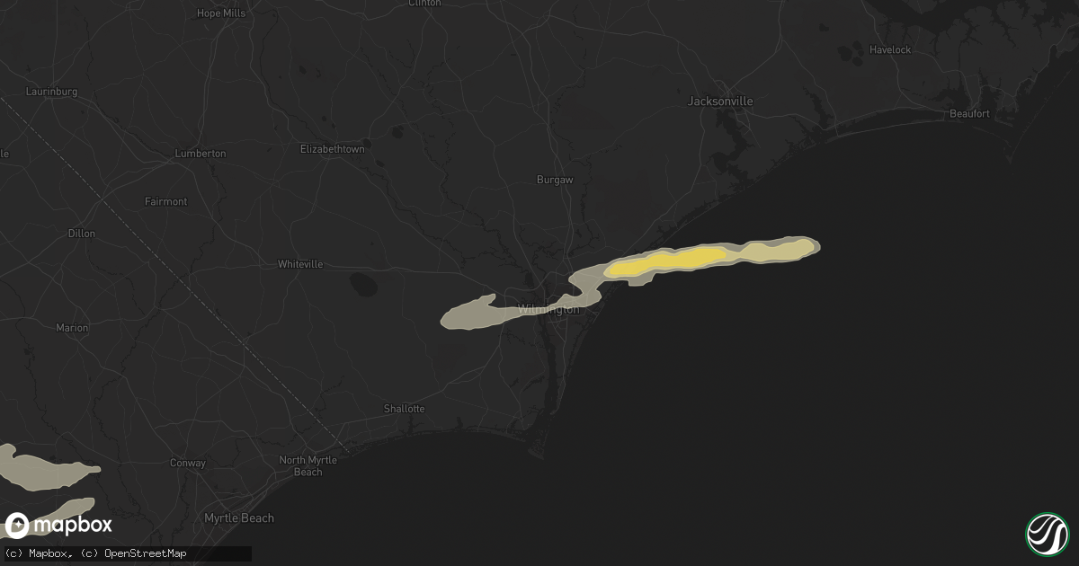 Hail map in Wilmington, NC on May 29, 2017
